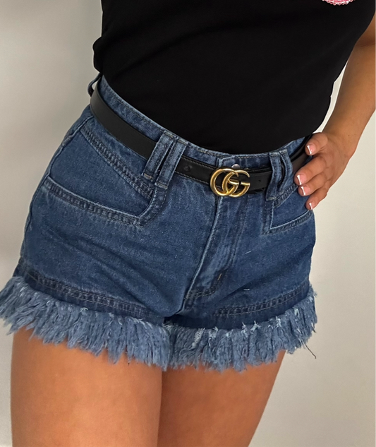 “Hem Denim” Frill Shorts